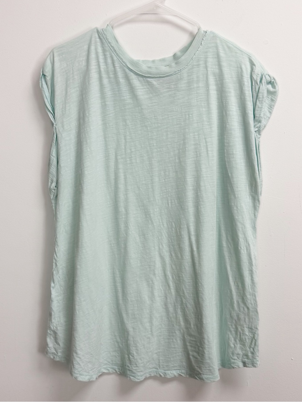 Pilcro Shirt Womens XL Mint Green Rolled Look Tee Top